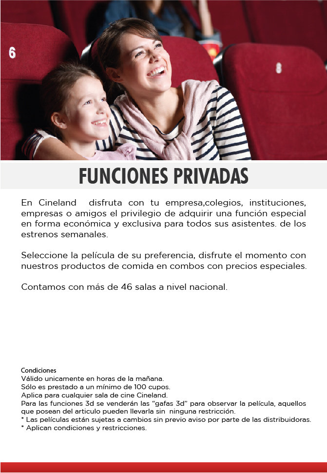 Funciones privadas en cine